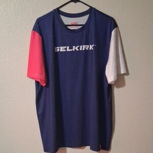 Selkirk Mens Pickleball T W/graphic Size XL Pink White Blue